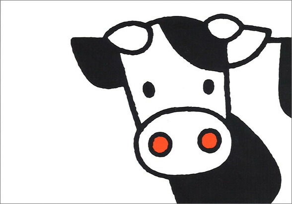 ポストカード ミッフィー/ディック・ブルーナ「牛」イラスト 絵本 牛の顔