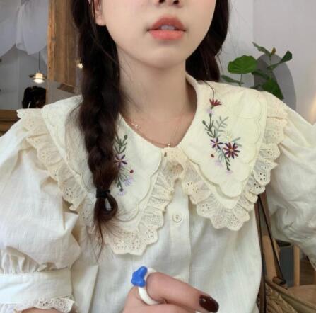 韓国ファッション おしゃれな Sweet系 美少女 トップス シャツ 注目すべきアイテム 半袖 レース 刺繍 Www Watsons Biz Id