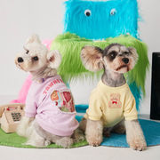 犬の服、夏の新しいスタイル、シュナウザー、テディ、ペットの真珠のセーター、クマのパターンの犬の服