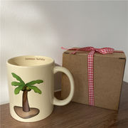 INS 人気  グラス 創意撮影装具  置物を飾る  シンプル  コーヒーカップ   ウォーターカップ  ヤシの木