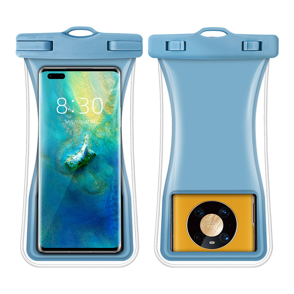 防水ケース 旅行 携帯電話防水袋 PVCケース スマートフォンケース エアバッグ 浮力フォン防水バッグ
