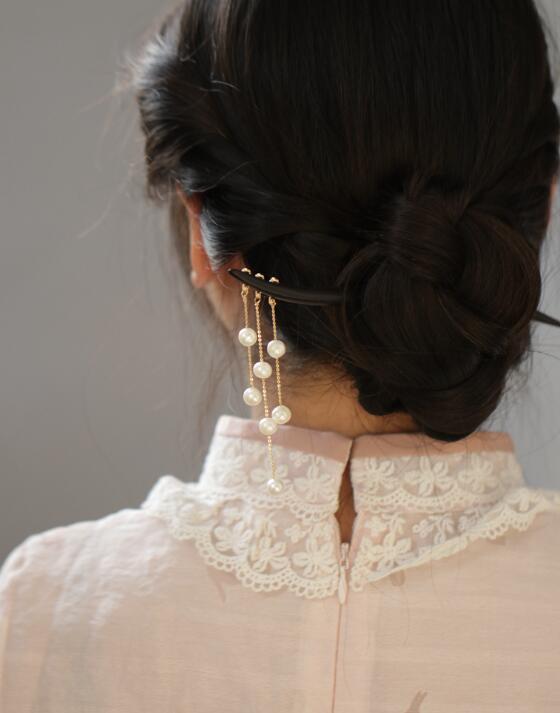 アクセサリー　ヘアアクセサリー 簪レディース　かんざし　復古風　髪飾り  真珠  木製