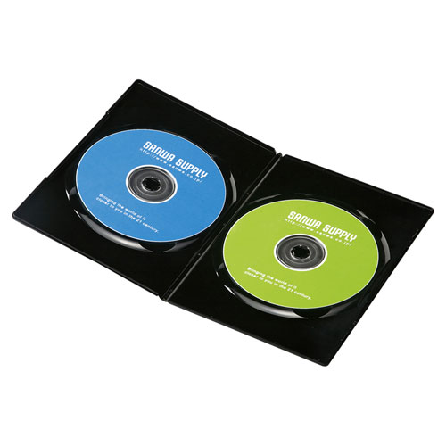 サンワサプライ スリムDVDトールケース(2枚収納・10枚セット・ブラック) DVD-TU