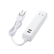 エレコム USBタップ USBメス×2 AC×2 ケーブル60cm 2.4A ホワイト M