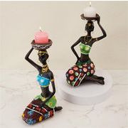 ローソク足飾り アフリカンブラック キャンドルホルダー ホーム 洗練された エントランスデコレーション