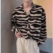 秋 男 トップス トレンド 韓国ファッション 長袖  シャツ ストライプ カジュアルスタイル