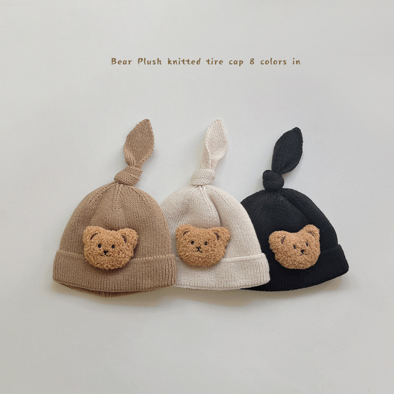キッズ　子供　帽子　ニット帽子　韓国ファッション　秋　冬　熊