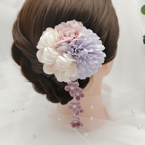 ヘアクリップ 髪飾り 和装 ヘアアクセサリー 簪 花飾り 髪留め 成人式 卒業式 結婚式