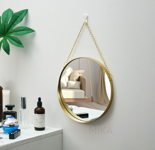 INS 壁飾り鏡  レトロ   玄関  ラウンド ハンギングミラー  化粧鏡 置物を飾る 創意撮影装具
