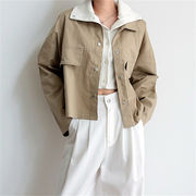 INS 秋新作レトロ 合わせやすい 長袖 折り襟  カジュアル　コート