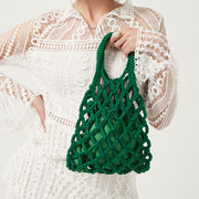 ハンドバッグ　編みバッグ　巾着バッグ　レディース　春夏　ファッション　デザイン