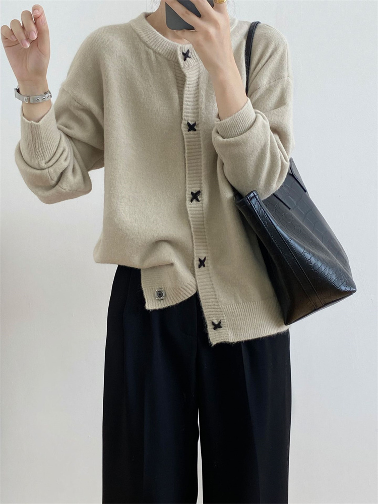 これが大好きです 韓国ファッション セーター 長袖 快適である ニットトップス カーディガン