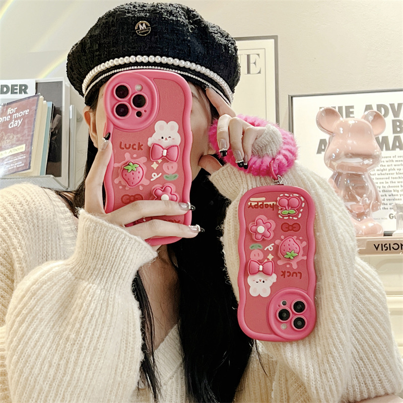 新入荷 スマホケース★ iPhone14ケース 可愛い韓国風 iPhoneケース ストラップ付き ファッション 落下防止