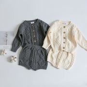 【2022秋新作】韓国風子供服 ベビー服  春秋 可愛い 長袖 ニットセットアップ