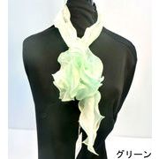【スカーフ】【ストール】形状記憶ワイヤー入り花モチーフ付スカーフ無地・パステルカラー