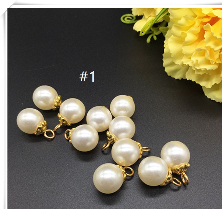 真珠 縫製ボタン アンティーク パールボタン 人工パール 飾りボタン 工芸品ボタン 手芸材料 丸型