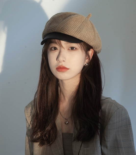 人気 韓国 レディース ベレー帽  帽子  ハット女の子  無地  ニット帽可愛いファッション  6色