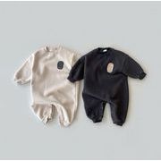 2022秋冬新作 韓国子供服  赤ちゃん ワンポイントラウンドネック厚さロンパース  2色   66-90