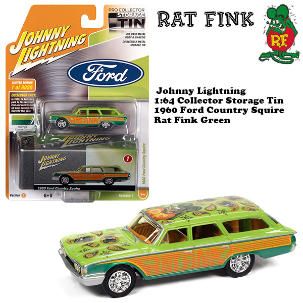 1:64 Rat Fink 1960 Ford Country Squire  Green / Orange 【ラットフィンク】ミニカー