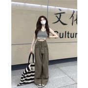 超人気ins話題 韓国ファッション カーゴパンツ ストレート カジュアルパンツ ロングパンツ 個性