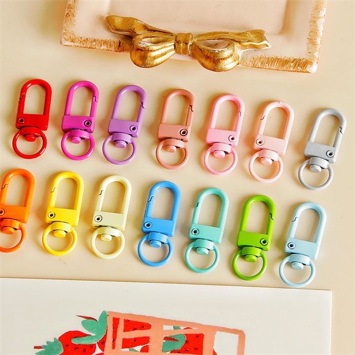 21色】キーホルダー金具 回転カン カラフル DIYパーツ 手芸 基礎金具