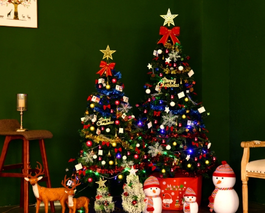 クリスマスツリー セット 飾り オーナメント LEDライト付き 卓上 北欧 おしゃれ クリスマス 新年 パーティ