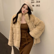 秋INS 新作ファッション レトロ 韓国風 幾何 エレガント  　毛糸 コート