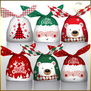 6種類☆ウサギ耳ラッピング袋 サンタ マチ付き クリスマス ギフト袋 クッキー袋 包装 ラッピング用品