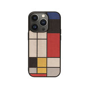 Man & Wood 天然木ケース for iPhone 14 Pro Mondrian