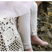 人気秋冬 レース 韓国風子供服   パンツ ニットズボン  キッズ レギンス  子供用靴下 女の子  ベビー服3色