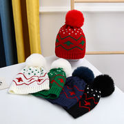 秋冬防寒・子供・男女兼用毛糸の帽子・5色・キャップ・暖かく・日系・クリスマス・ファッション帽