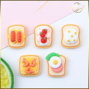 【5種】トースト 朝食 パン 樹脂 デコパーツ DIYパーツ 手芸 ドールハウス ハンドメイド アクセサリー