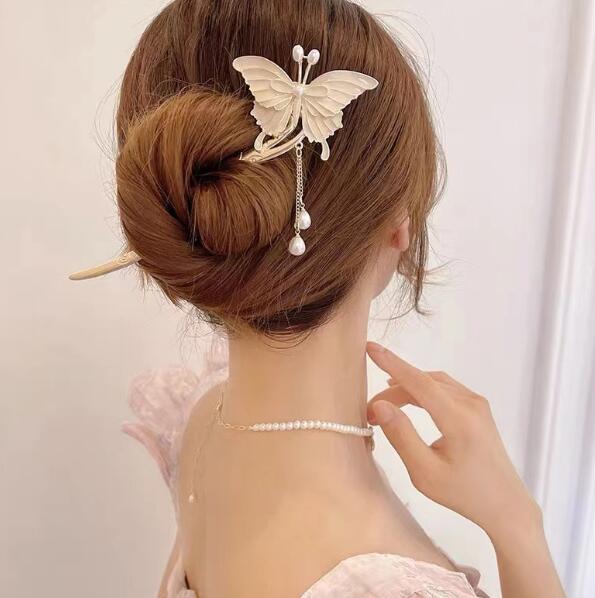 アクセサリー　ヘアアクセサリー 簪　レディース　かんざし　蝶　髪飾り