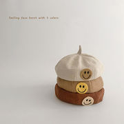 キッズ　子供　帽子　ベレー帽子　韓国ファッション　秋　冬　かわいい　笑顔