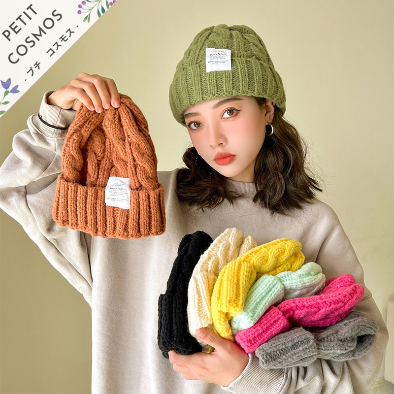 14色☆モヘアニット帽 ケーブル編み 帽子 ファッショングッズ レディース 秋冬 ふんわり 韓国風 暖かい