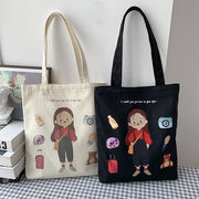 トートバッグ　エコバッグ　ズックバッグ　キャンバス　鞄　韓国ファッション