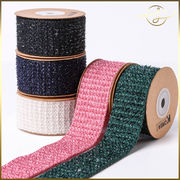 【5色】ツイードリボン キラキラ リボンテープ ラッピング プレゼント 服飾 花束包装 手芸材料