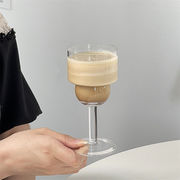 アメリカンコーヒーカップ ハイフットカップ ラテカップ 泡水 ジュースカップ シンプル カクテルカップ