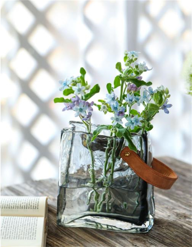 水養花器 ハンドバッグ ガラスの花瓶 水槽 花 緑植 水耕植物器 民宿の置物 花瓶 食卓の置物 新品
