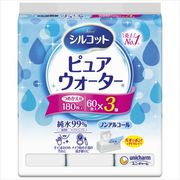 シルコットウエット詰め替え６０枚×３個 【 ユニ・チャーム（ユニチャーム） 】