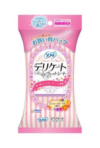 【医薬部外品】ソフイデリケ－トウェットフロ－ラルの香り６枚×４