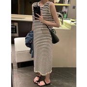 ロングスカート タッセル 大人気 デザインセンス スリム ボーダー ジャンパースカート 気質