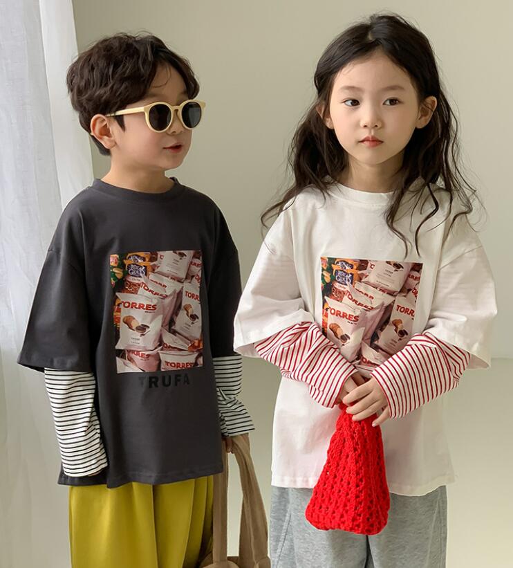 2023 春新作 韓国版 長袖 Tシャツ 赤ちゃん 上着 男女兼用 トップス  子供服