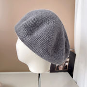 無地ベレー帽子供の冬の保温ニット帽ウサギ毛混紡画家帽万能型シンプルスチュワーデス帽