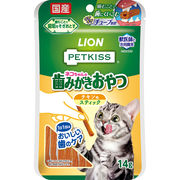 ［ライオン］PETKISS ネコちゃんの歯みがきおやつ チキン味 スティック 14g(約7本)