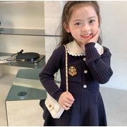 子供服　ニットワンピース　長袖　セーター　カレッジスタイル　韓国風　