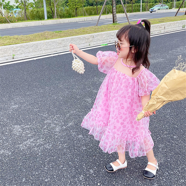 子供服 韓国ファッション   半袖ワンピース   可愛い 花柄    ワンピース キッズ服