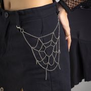 ヒップホップ パンクファッション 蜘蛛の巣 パンツチェーン ゴシックスタイル