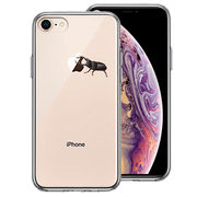 iPhone8 側面ソフト 背面ハード ハイブリッド クリア ケース クワガタムシ 2 昆虫