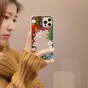 春夏 新作 人気  韓国風 iPhone14 携帯ケース 全機種対応 化粧直しミラーX/12対応韓風フラワー笑顔